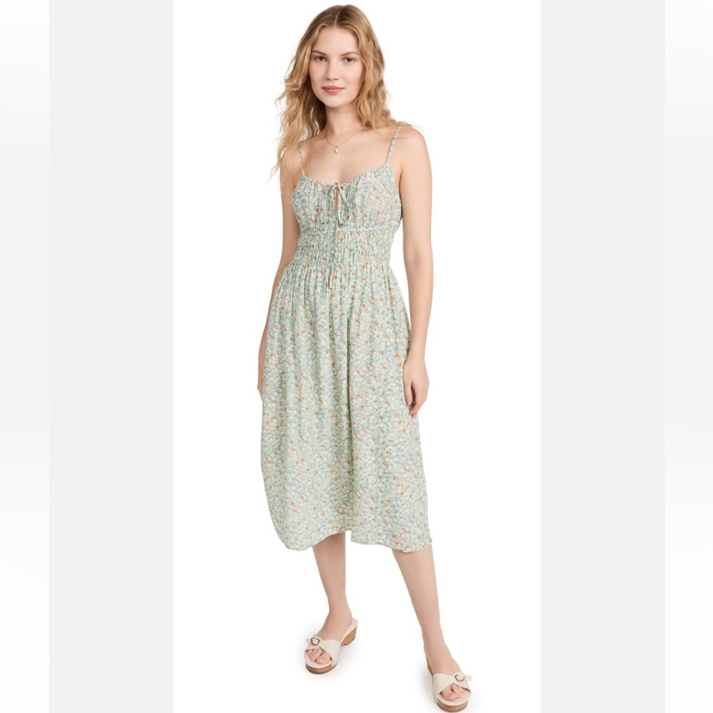 Rails Floral Midi Dress - Soft Blue and Cream